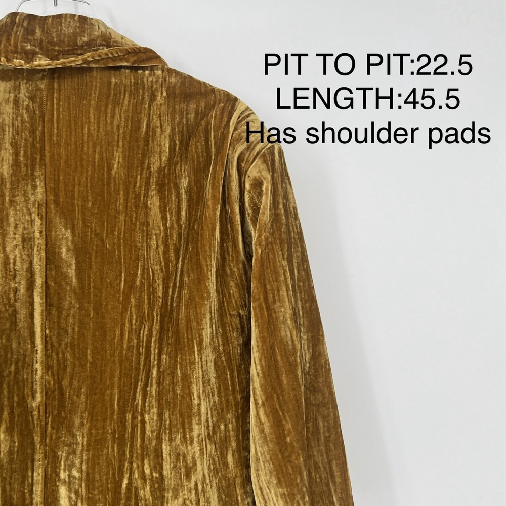 Paparazzi Trench Coat Womens M Crushed Velvet Gold Long Jacket Boho - Picture 3 of 9